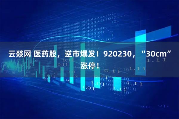 云燚网 医药股，逆市爆发！920230，“30cm”涨停！