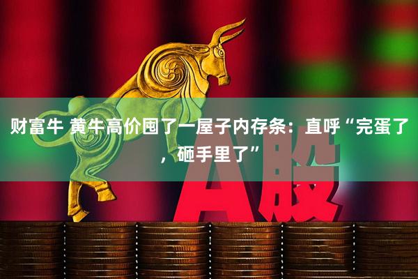 财富牛 黄牛高价囤了一屋子内存条：直呼“完蛋了，砸手里了”